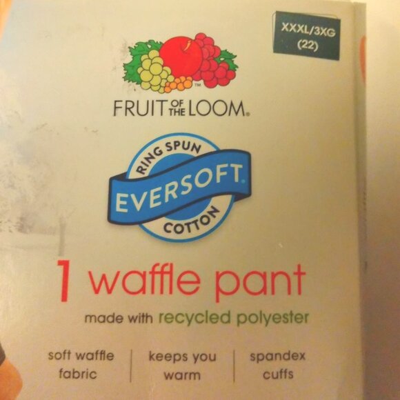 Fruit Of The Loom Waffle Pant Thermal Long Johns White XXXL 3XG - Picture 2 of 6